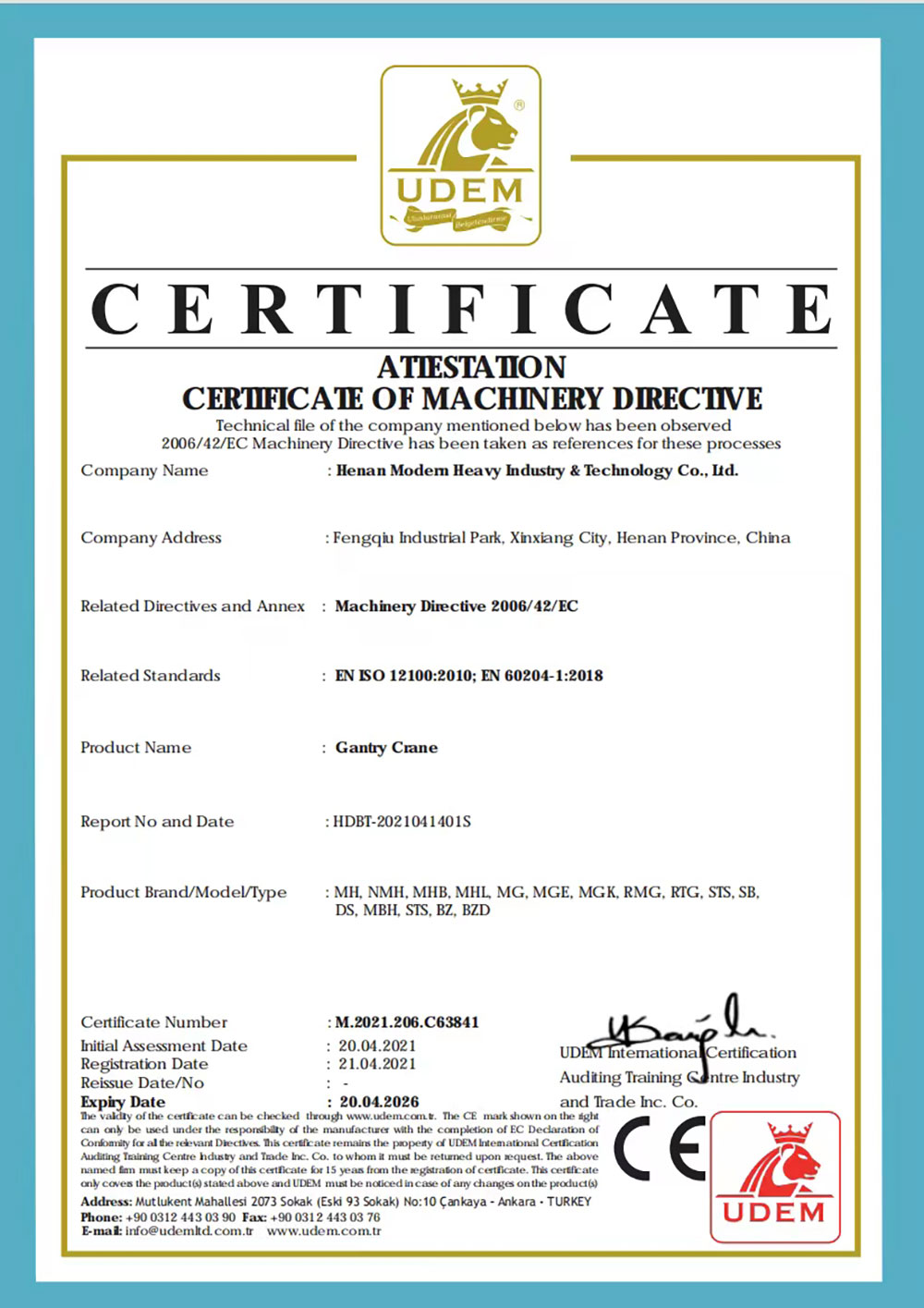 CE certificate