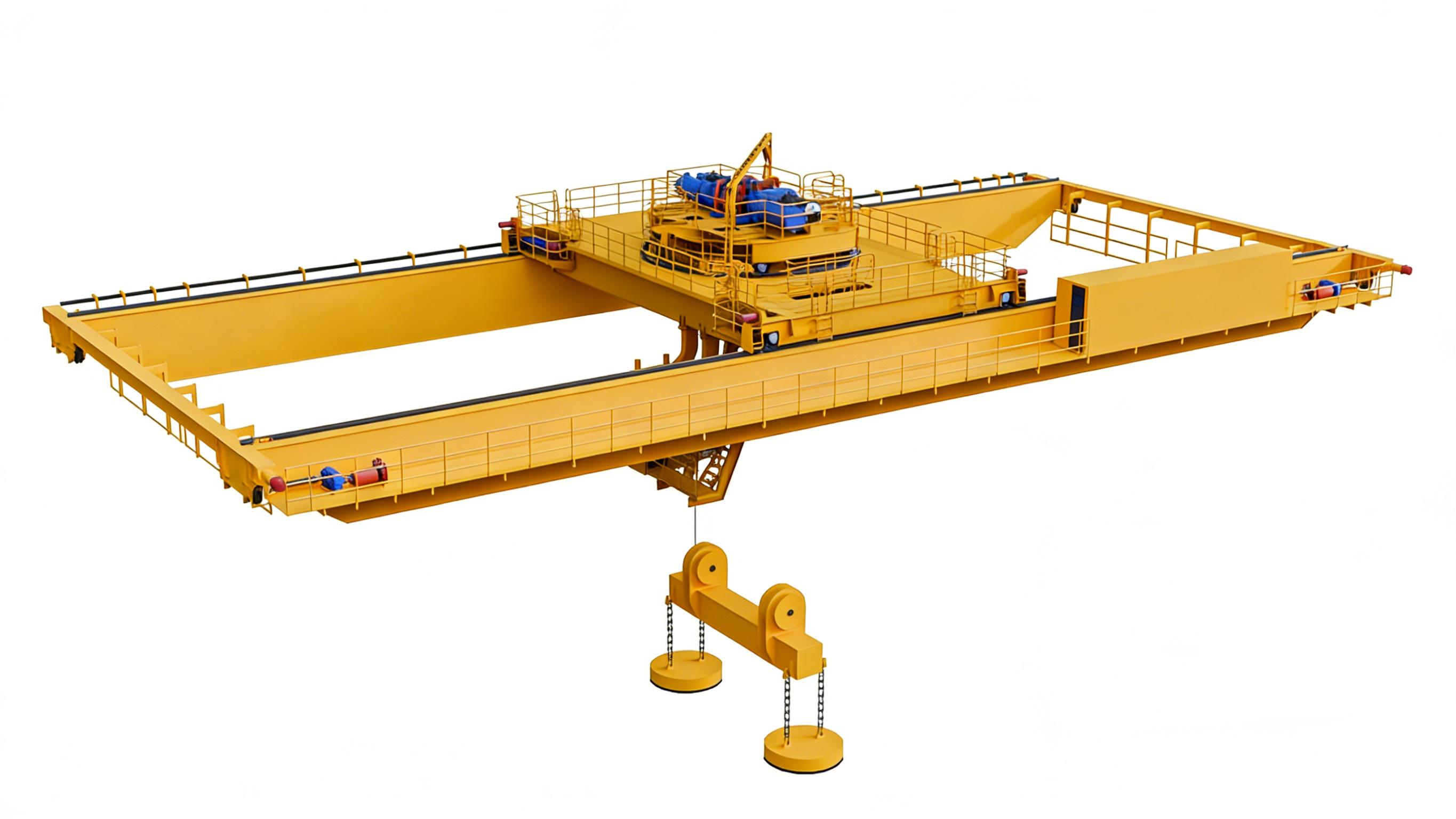 Overhead crane with magnet 